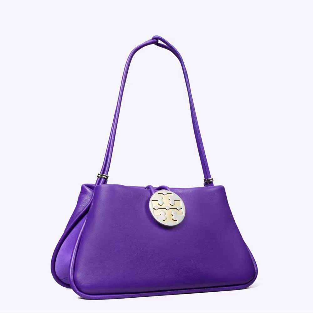 NIB Tory Burch Violet Shoulder Bag, Size: Medium, Color Electric Plum
